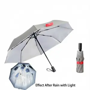 Foldable Rain and Sun Umbrella, UV Protection, Reflective Safety, Magic Color Change, Windproof, Portable, Student Commute, Day and Night Use