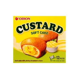 ORION Soft Custard Cream Cakes - Korean Dessert, 12 Pieces, 9.73oz