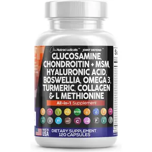 Clean Nutraceuticals Glucosamine, Chondroitin + MSM Turmeric, Hyaluronic Acid, Boswellia & More for Healthy Joints Supplement Capsules – Joint Defend