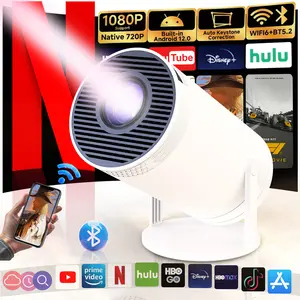 Portable Projector, Home Cinema Projector, Supporting WiFi 6 & Wireless 5.2, 1080P Video Decoding, 3.3m Display Zoom Function and 180-Degree Rotatable Design, Ideal for Home Theater