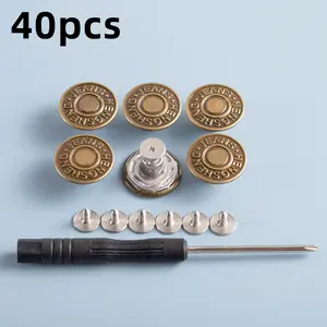 40 Pcs Adjustable Metal Jean Snap Tacks for DIY Clothing Repair and Customization 40 Pcs Adjustable Metal Jean Snap Tacks for DIY Clothing Repair and Customization