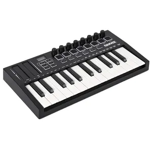 Garvee MIDI Keyboard 25 Key, USB MIDI Controller, ABS Keyboard with DAW Integration, 8 Drum Pads, 8 Knobs & OLED Display, Perfect for Music Production