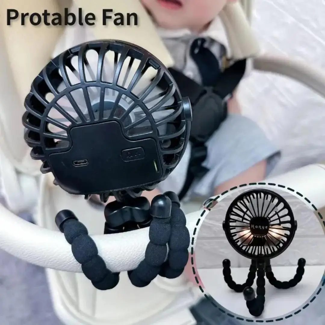 Portable Octopus Fan, USB Rechargeable Handheld Electric Fan, Adjustable Flexible Tripod Fan, Compact Handheld Fan for Travel, Outdoor Use, Portable F