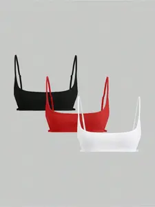 Women's Solid Color &  leopard print Crop Cami Top, Spaghetti Strap, Fitted, Casual Sleeveless Top for Spring & Fall, Ladies Clothes for Daily Wear