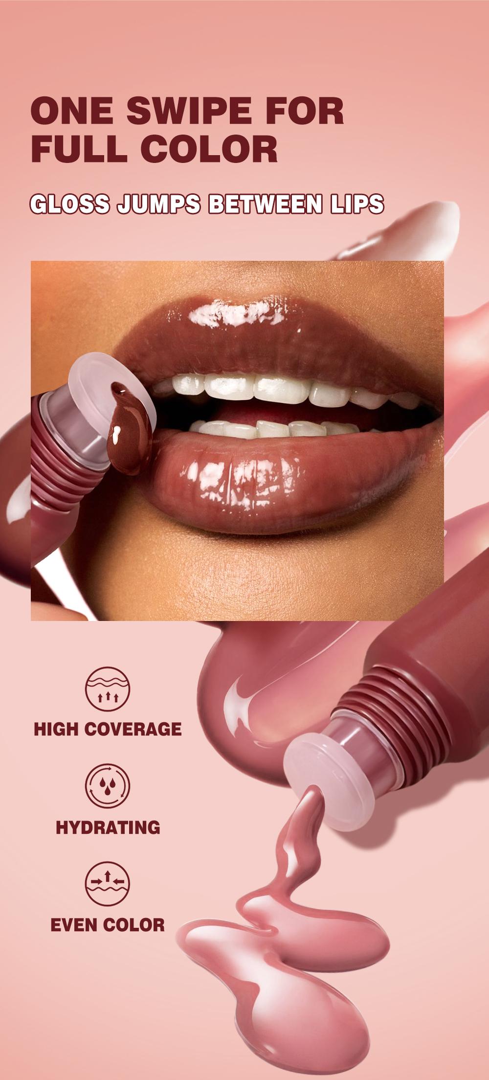 Long-Lasting Lip Gloss, Moisturizing Hydrating Nourishing Glossy Lip Glaze Stick, Plumping EffectLip Oil Lipstick for Women & Girls, Makeup