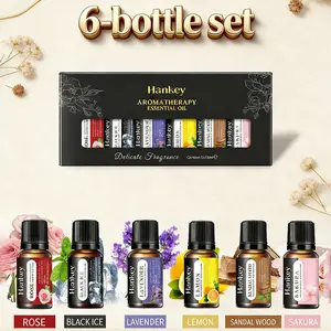 6pcs 10ML Aromatherapy Essential Oil Gift Set, Natural Yoga Oil Plant-Based, Scented Diffuser Oils, Suitable for Humidifiers Diffusers, Deodorizer for Living Room Bathroom