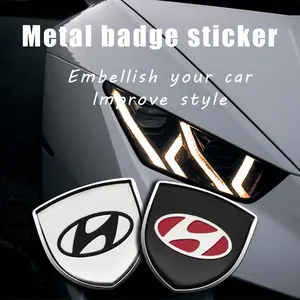 Universal Car Metal Shield Sticker, Car Decals, Rear Trunk Logo Badge for Hyundai i10 i30 i20 i40 IX35 Sonata Santa Fe Accent Tucson Elantra Creta Kona Genesis Equus Coupe Azera ioniq N Line