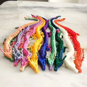 8-Piece 3D Printed Dragon Model Set, Jointed Action Figures, Articulating Animal Figurines, Random Colors, Home Desktop Decoration, Ornaments, Perfect for Valentine's Day & More