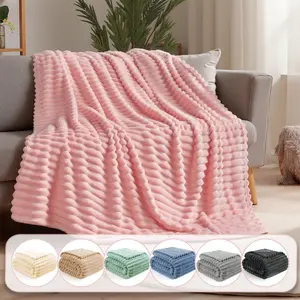 【Father 's Day Gift】ROSEKIND Cozy Blanket-Classic Stripe Pattern, (mid year sale、deals for you、restock、dealsforyoudays)Ideal for Bed,Couch, Travel,Camping, All Seasons,Home Bedroom Decor,Office AC Blanket,Summer Couch Movie Night,Dorm Essentials