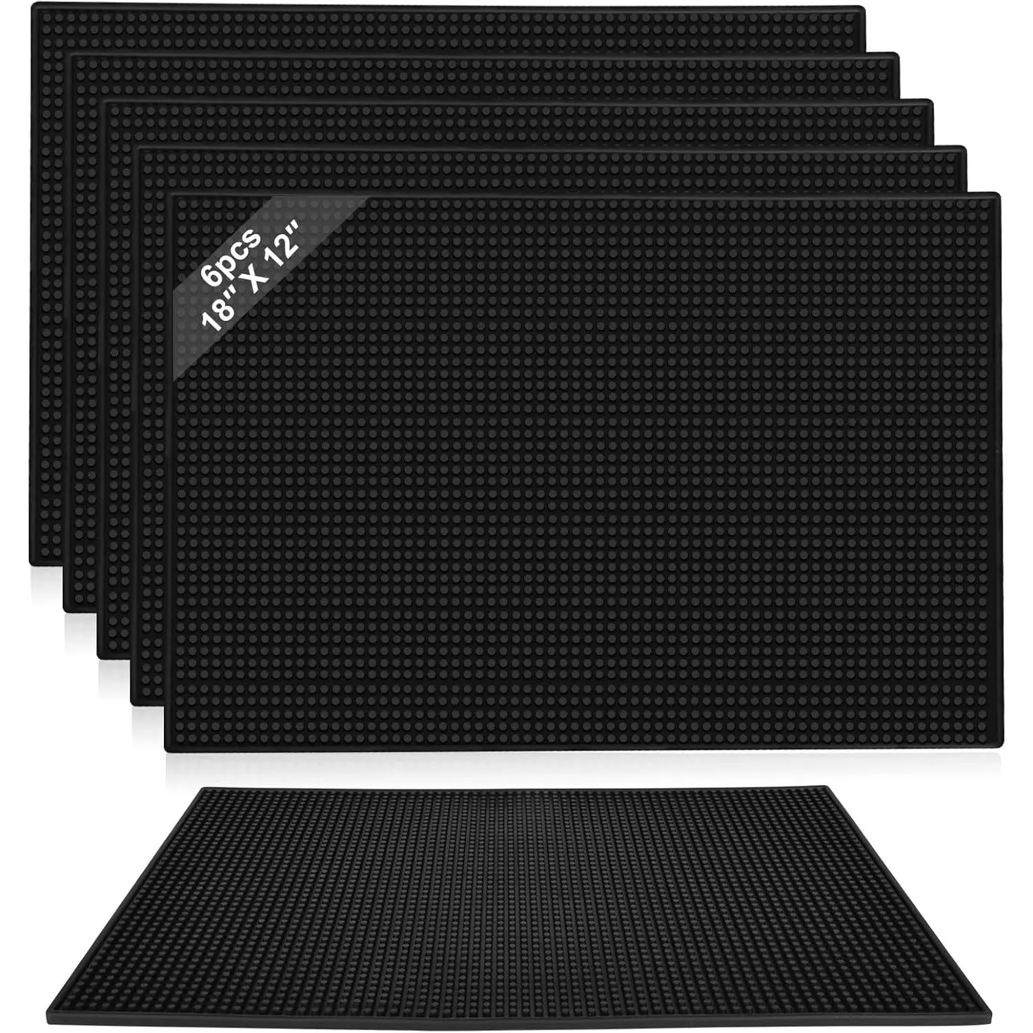 6PCS bar mat,bar mats for countertop,18 x 12 Inch Coffee mat,bar mats for Bartending,Coffee bar mats for countertop, Non Slip Waterproof Resistant Flexible