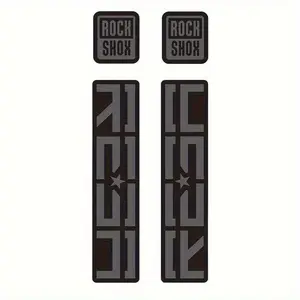 4PCS/SET Hardcore Decor ROCK SHOX Dark Gray Geometric Sticker - For bicycle shocks, modified car interiors, backpacks. Full of hardcore professional cycling gear texture, add cool low-key cycling details. A practical choice for decor lovers!