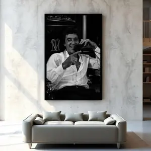 Black and White Mafia Canvas Wall Art Vintage Gangster Poster Print for Living Room Office Decor