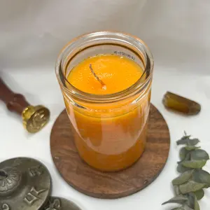 Orange Glass Candle
