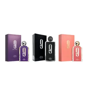 Afnan Perfumes | 9 PM Black + 9 PM Pour Femme + 9 AM Pour Femme Bundle | 3-Pack | 3.4 oz (100ml) Per Bottle