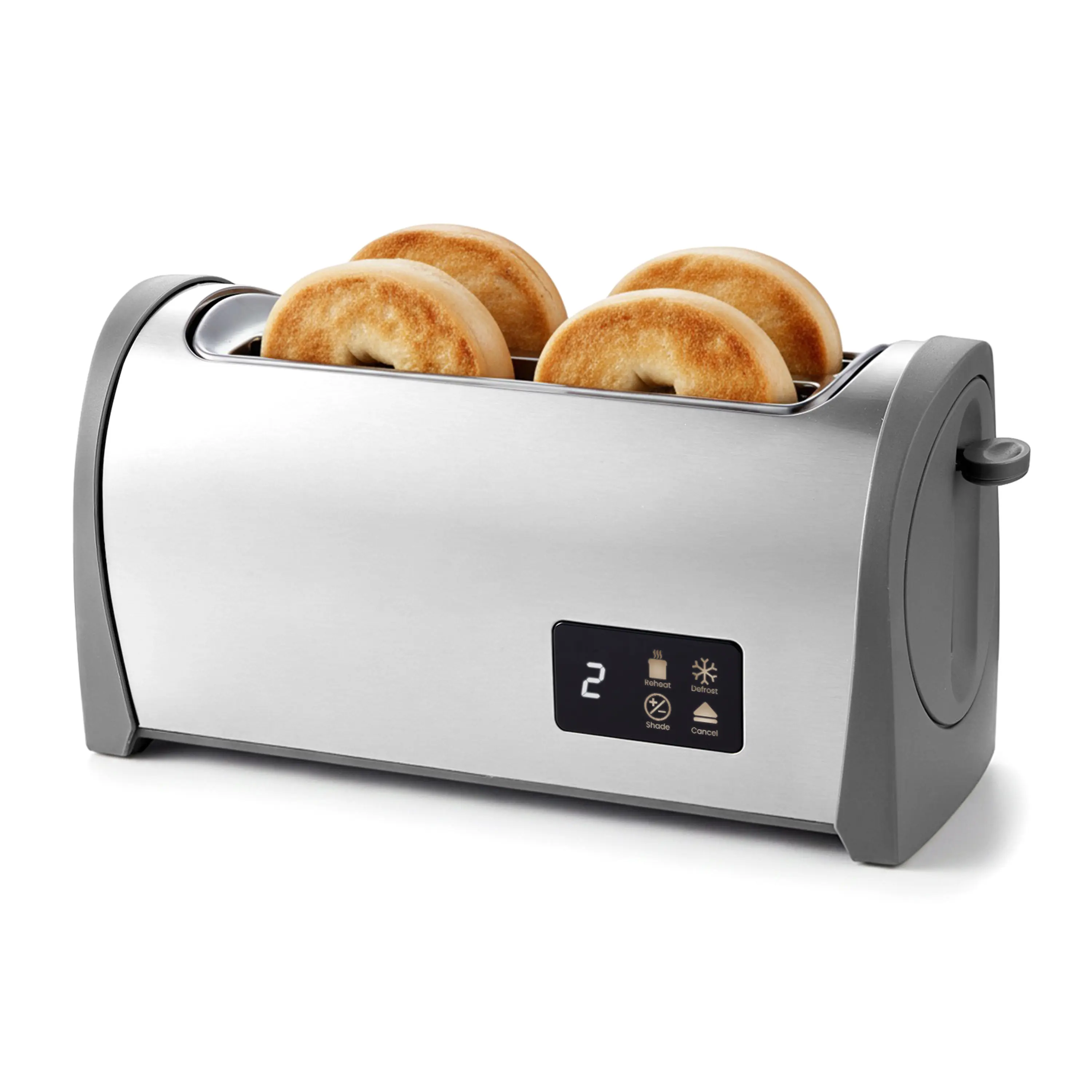 Elite Cuisine ECTL3052 4-Slice Toaster, Long Slot, Stainless