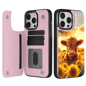 Kuitian calf pattern, made of durable TPU, including card slot, and providing various functional functions, suitable for bank and transportation cards, suitable for iPhone 17 16 15 14 13 12, Samsung and other series models