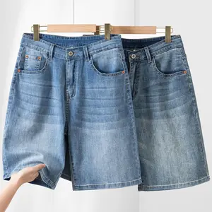 Men’s summer basic light blue washed straight-leg denim shorts — casual, versatile, and comfortable regular straight-leg mid-length denim shorts