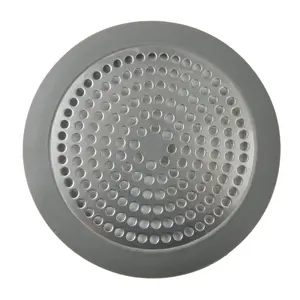 Stainless Steel Small Shower and Sink Strainer 3-1/2" with Gray Rubber Gasket