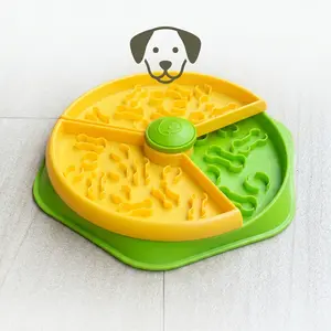 2-Layer Slow Feeder Dog Bowl IQ Puzzle for Mental Stimulation Easy-Clean Double-Deck Design Anti-Gulping Pet Food Dispenser for Small Medium Dogs