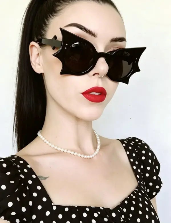 Halloween Themed Bat Design Sunglasses, Fashionable Lightweight Black Sunglasses for Women & Men, Fashion Accessories for Party, Daily Clothing Decor, Gift