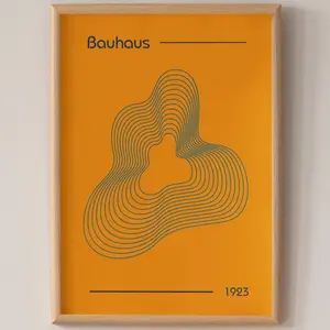 Bauhaus Line Art Exhibition Poster, Abstract MCM Art Print, Mid Century Modern Wall Art