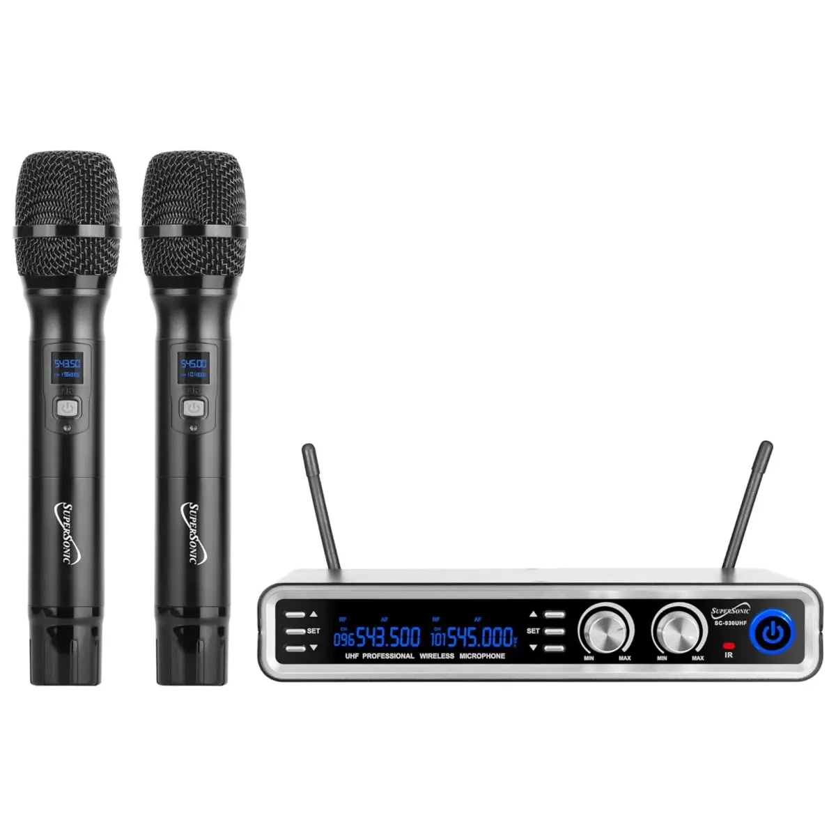 Supersonic SC-930UHF Supersonic UHF Dual Channel Selectable Frequencies Professional Wireless Microphone