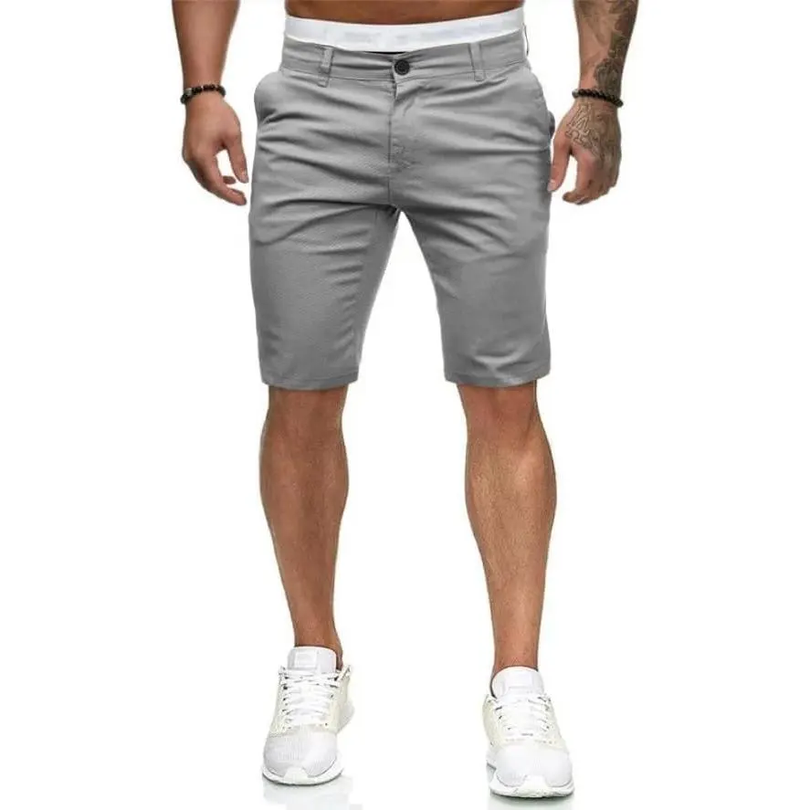 Menswear Men's Slim-Fit Stretch Cotton Spandex Chino Shorts, 4-Pocket Plain Design, Breathable Comfy Shorts for Summer Casual & Golf Wear sohochic