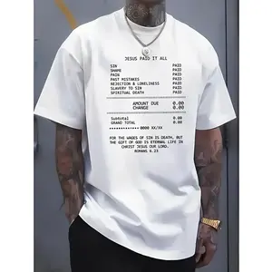 Jesus Paid It All Christian T-Shirt – Faith Graphic Print Tee, Inspirational Gospel Worship Shirt, Soft Breathable Casual Short Sleeve Christian Apparel, Religious Gift for Believers Men and Women