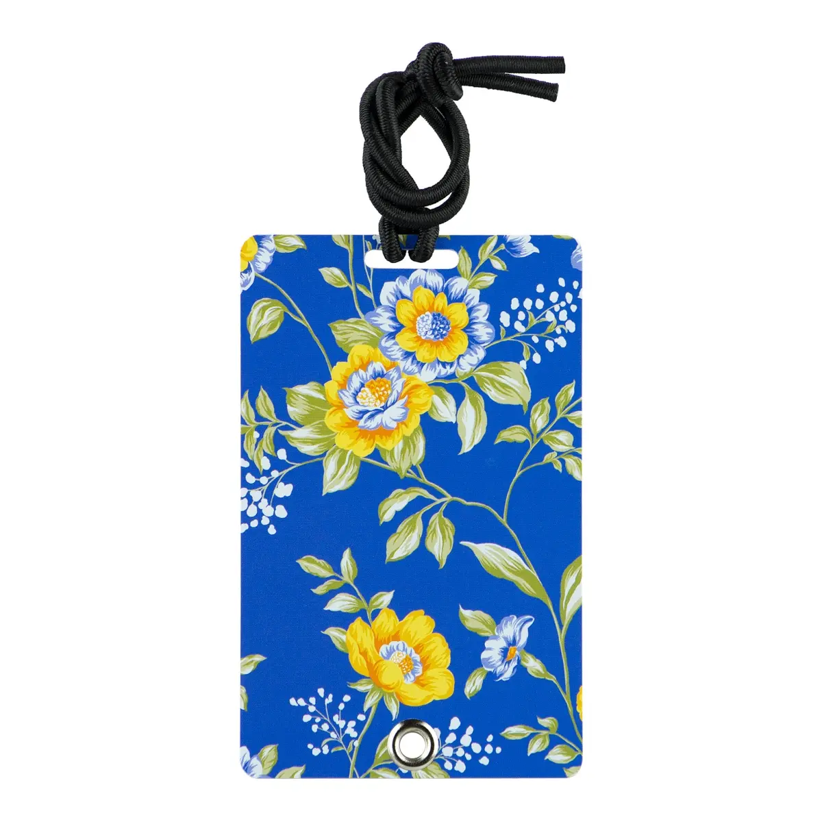 212 MAIN Waterproof PVC Luggage Tag - Secret Garden 2007 Floral Print, Rivet Fastener, Secure Hidden Info Slot, Elastic Bungee for Backpacks, Pet Carriers