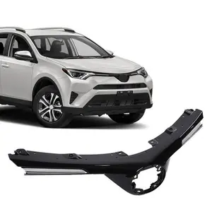 Fit For 2016-2018 Toyota RAV4 Front Bumper Upper Hood Grille w/ Chrome Trim