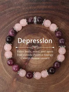 Natural Stone Beaded Bracelet, Fashionable Crystal Beaded Bracelet for Women & Men, Trendy All-match & Exquisite Jewelry for Birthday Gift, Solstice Gemstone Bracelet, Healing Crystal Bracelet