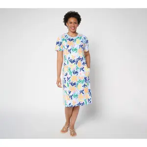 Sport Savvy Printed Cotton Span T-Shirt Dress