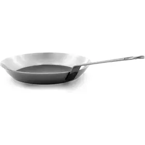 Matfer Bourgeat 062003 Black Steel Round Frying Pan, 10 1/4-Inch, Gray
