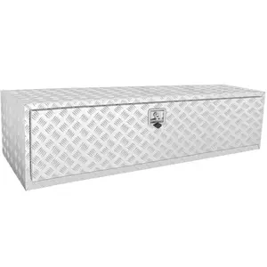 VEVOR Underbody Truck Box, 60×24×24 Pickup Storage Box, Heavy Duty Aluminum Diamond Plate Tool Box with Lock and Keys, Waterproof Trailer Storage Box with T-Handle Latch for Truck, Van, Trailer