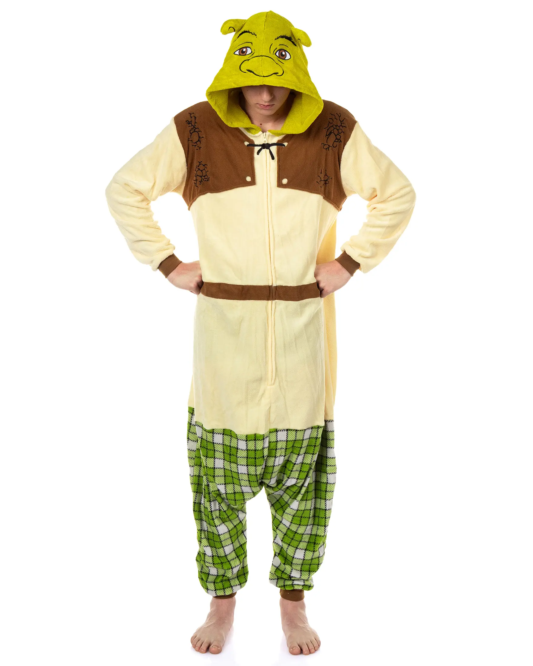 Shrek Union Suit Men's Costume Kigurumi Zip Up Hooded One Piece Pajama