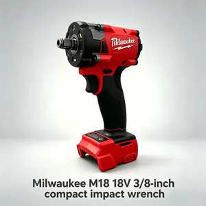 Milwaukee 18V FIW212 Compact 3/8 Inch Impact Wrench Cordless Brushless For Car Repair Workshop & Home Renovation battery