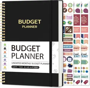 Budget Planner - Monthly Budget Book with Expense Tracker Notebook, Undated Bill Organizer & Finance Planner to Take Control of Your Money, 2025-2026 Account Book to Manage Your Finances-Black