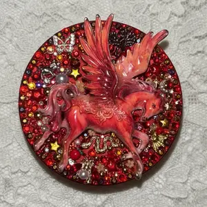 3” XL Red Pegasus Handcrafted Herbal Tea and Coffee Grinder