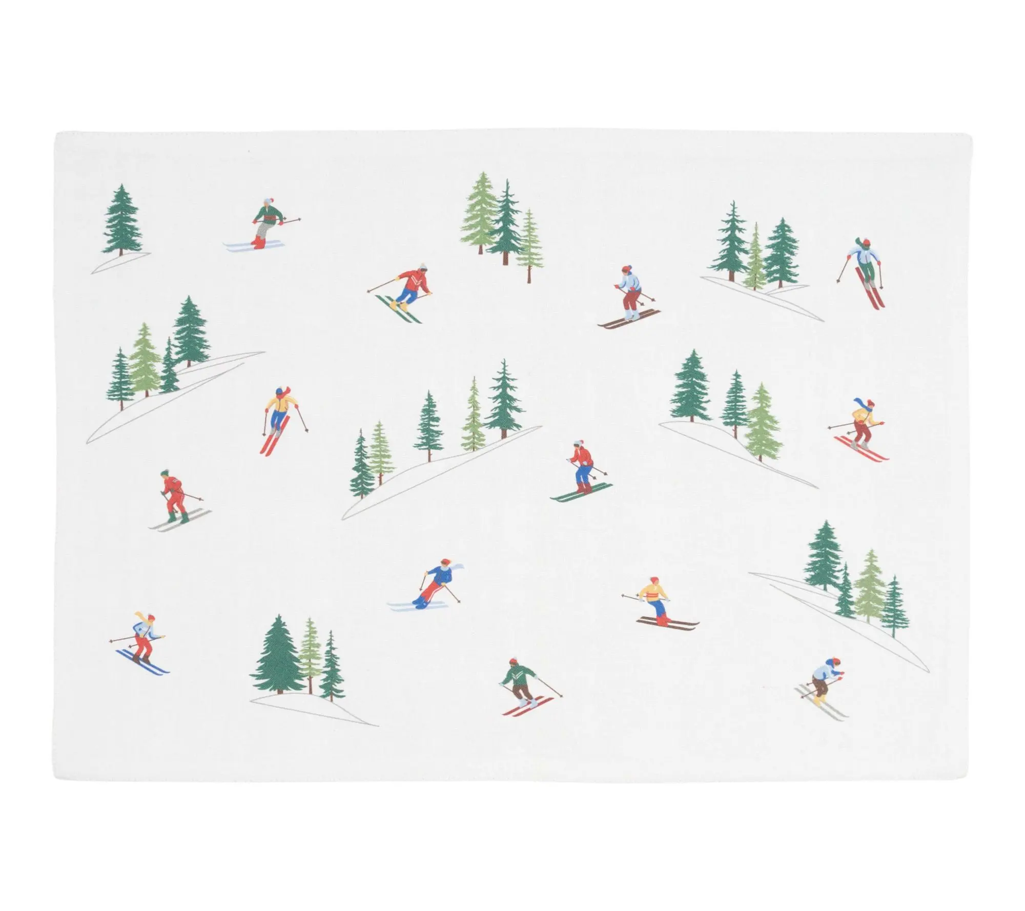 Alpine Skiers Plaid Set of 6 Placemat by Valerie