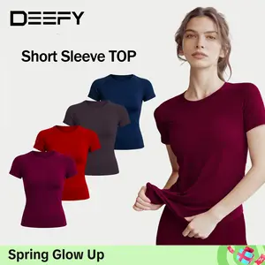 DEEFY Impact Short Sleeve Top  Fitness Impact Gymwear Tanks Women Workout Sportswear Activewear