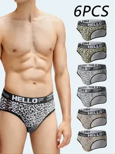 Men's Leopard Print Triangle Underwear, Comfortable Breathable Fabric, Soft High Elasticity, Fashionable and Trendy, All Seasons