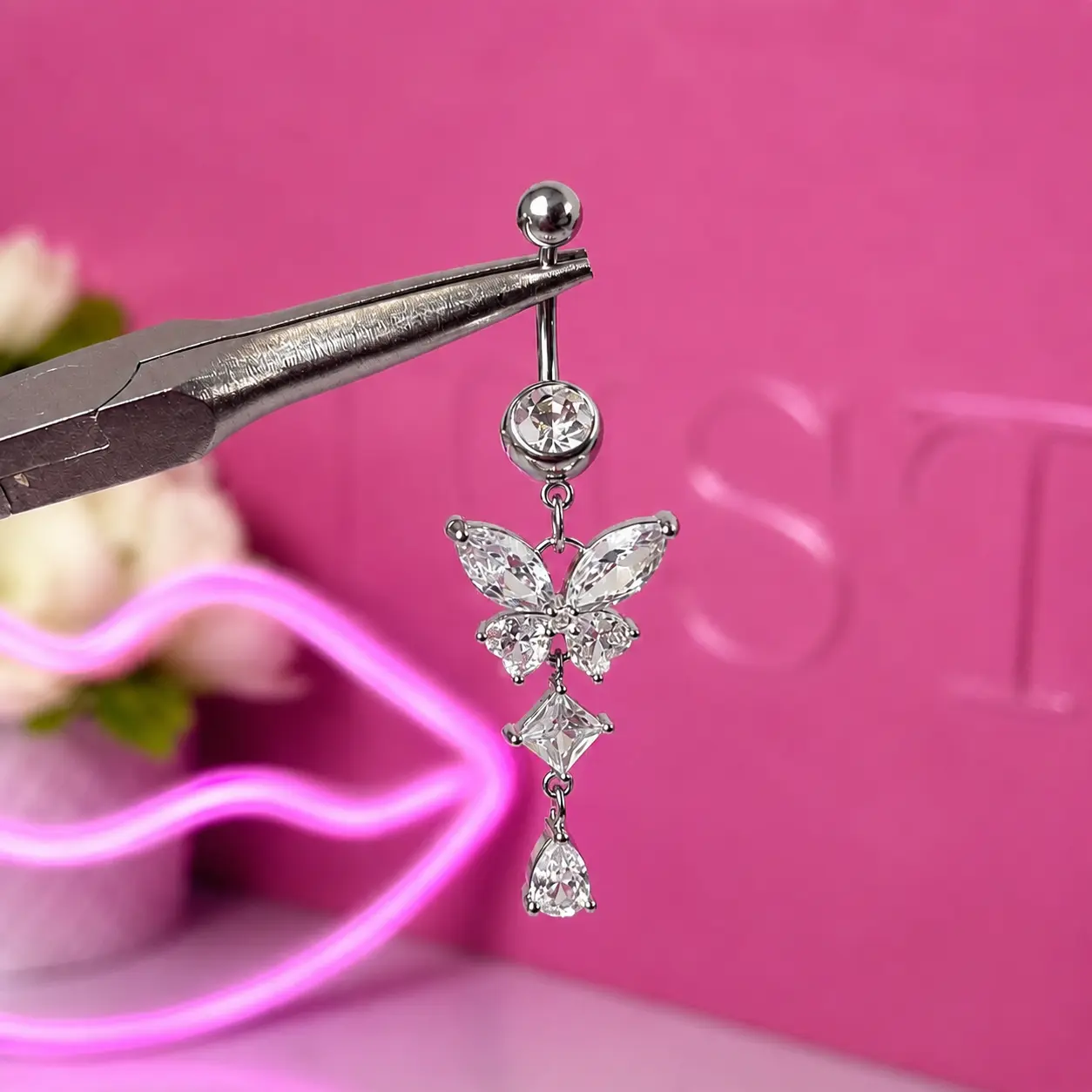 Mariposa Belly Ring (8mm-16mm Customizable)