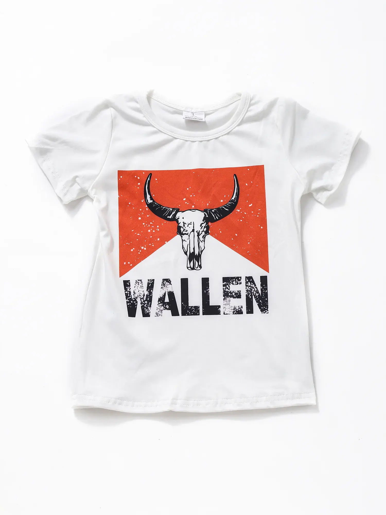 Kids' Long Sleeve T-Shirt, Western Cow and Geometric Graphic All Over Print Top in Comfortable Milk Silk Fabric