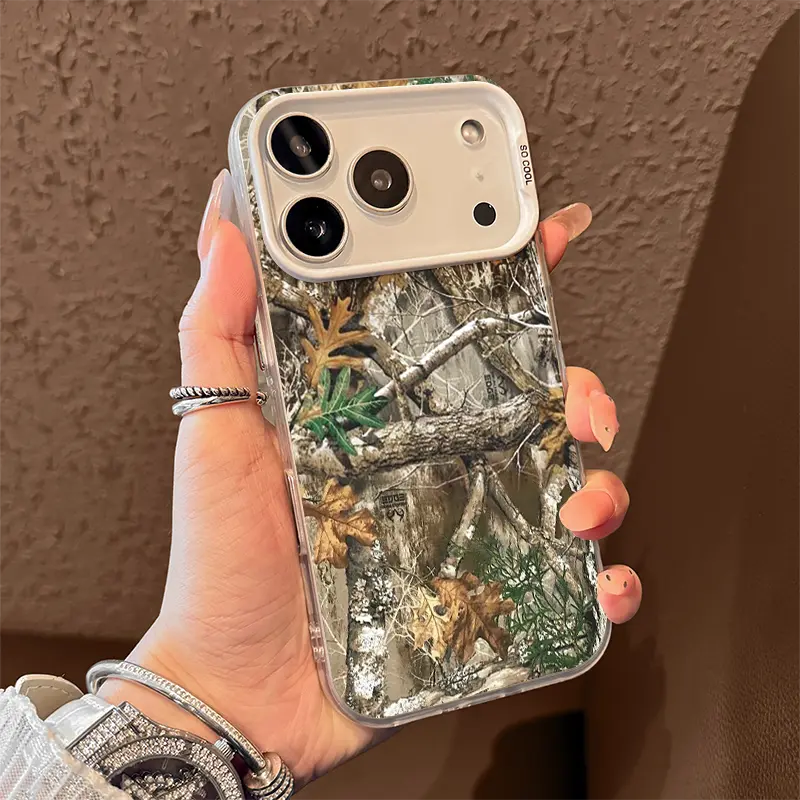 Autumn Camouflage Forest Phone Case for iPhone 17 AIR 17 PRO 16 PRO 15  PRO MAX  14 PLUS 13 PRO 12 11 PRO XS MAX X XR Samsung Galaxy S25 Ultra S24 S23 S22 Plus  series(anti-drop hard shell) shockproof mobilephone protective cover