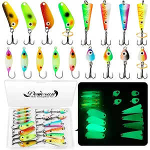 Ice Fishing Jigs Ice Fishing Lures Jig Heads Walleye Fishing Lures Crappie Jigs Glow in Dark-Ice Fishing Jigs with Storage Box 38 count/28pcs/25pcs/20pcs