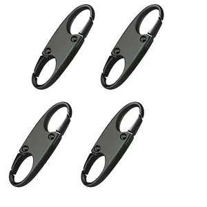 4PCS Double Small Carabiner Clips, S-shaped Carabiner, Keychain, Small Alloy Snap Hook Zipper Clip For Fishing/Camping/Outdoor, Zipper Lock, Zipper Pull Replacement, Connectors Zipper Clips, Theft Deterrent