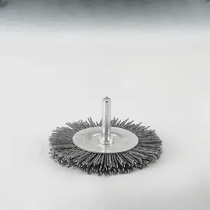 Round T-shaped handle with rod wire brush - used for wood polishing, sanding, and drill cleaning, DIY projects, and professional use as a durable cordless tool, woodworking tool, and ergonomic grip