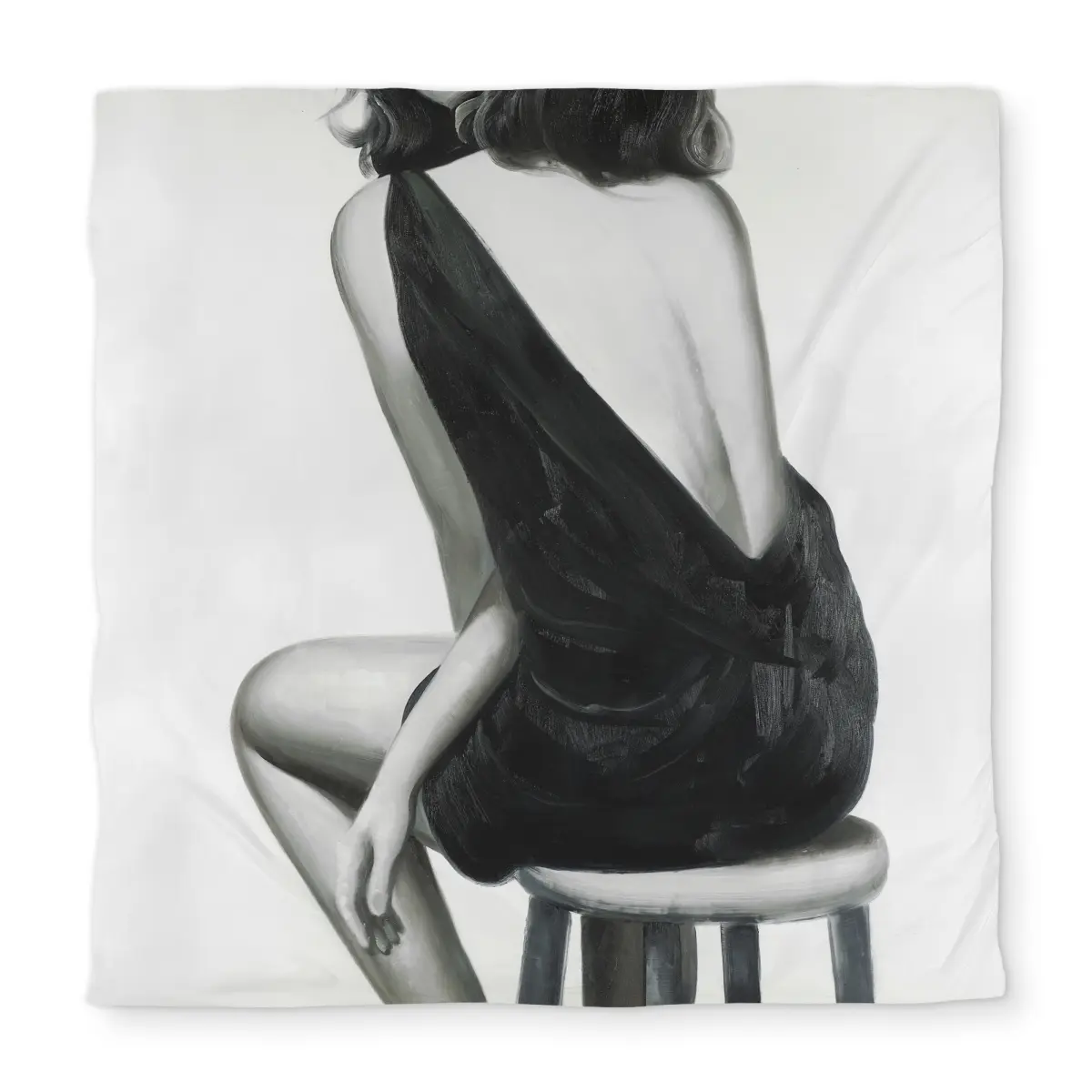 360 Stand Queen Size Microfiber Duvet Cover, Black White Pretty Woman Design, Minimalist Bedroom Contemporary Home Decor, Machine Washable Bedding, Contemporary Vibe, Microfiber Face, Modern, Black-And-White Duvet Covers, Black And White Pattern Duvet Cov