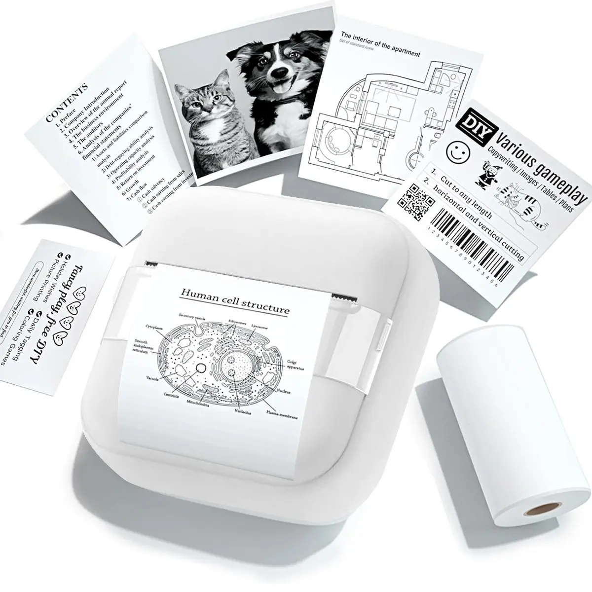 Wireless Mini Printer Set - Portable Handheld Printer, Portable Thermal Label Maker, Portable Thermal Printers, Perfect for Notes, Journals, Work Receipts & DIY Crafts, Ideal Gift Kit