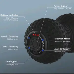 Vibrating Roller, Rechargeable Lightweight Massage Roller with Multiple Vibrating Speeds - 2200mAh Battery, 100g, Up to 1 Pack for Body Care Massager Comfort